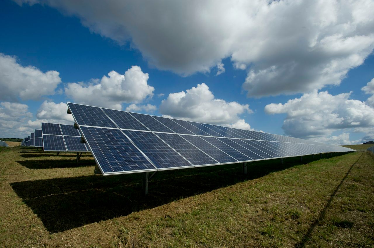 Campo de paneles solares